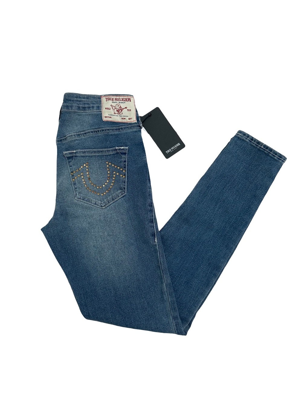 True Religion Women's Medium Viper Skinny Jeans with Studded Pocket